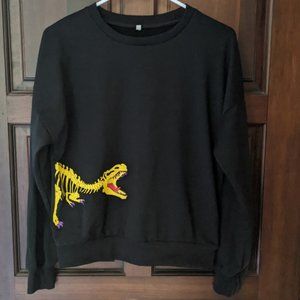Black sweatshirt with dinosaur - SM/M